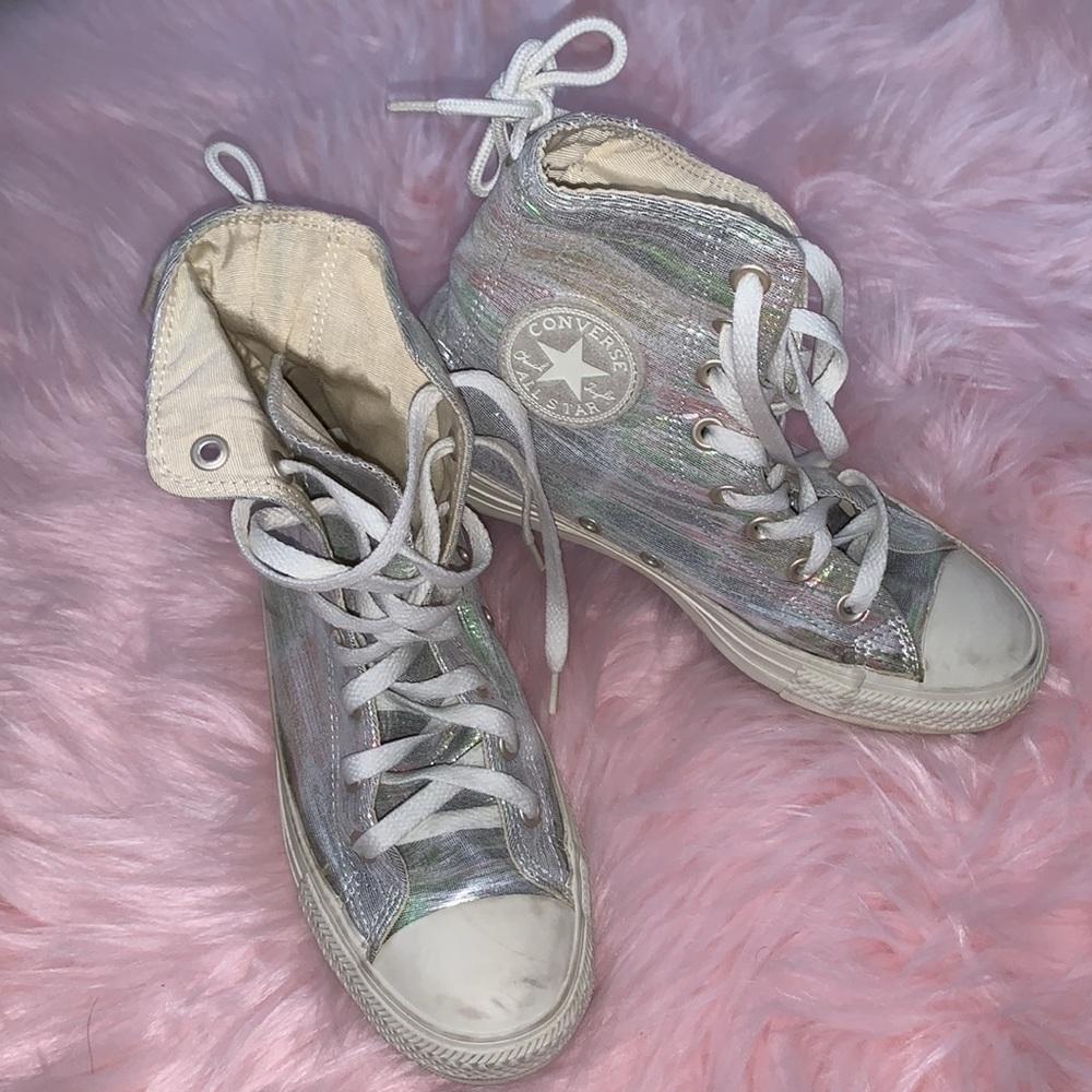 Iridescent Super High Top Converse Sneakers